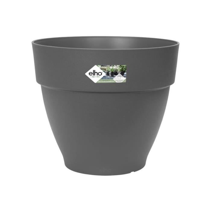 ELHO Vibia Campana Pot de fleurs Rond 65 - Noir - Ø 65 x H 56 cm - extérieur - 100% recyclé