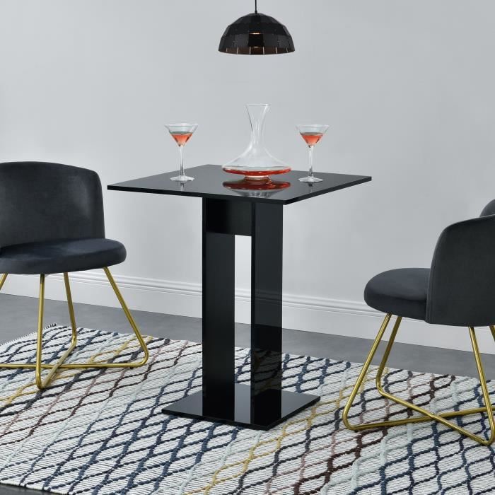 Table à Manger Carrée Lindesnes 65 x 65 x 78 cm Noir Brillant