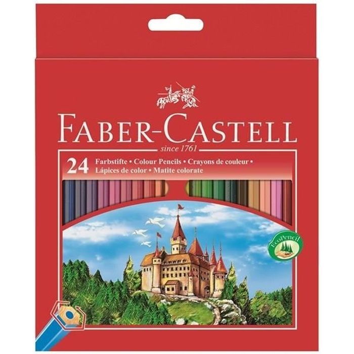 FABER-CASTELL Etui 24 Crayons de Couleur CHATEAU