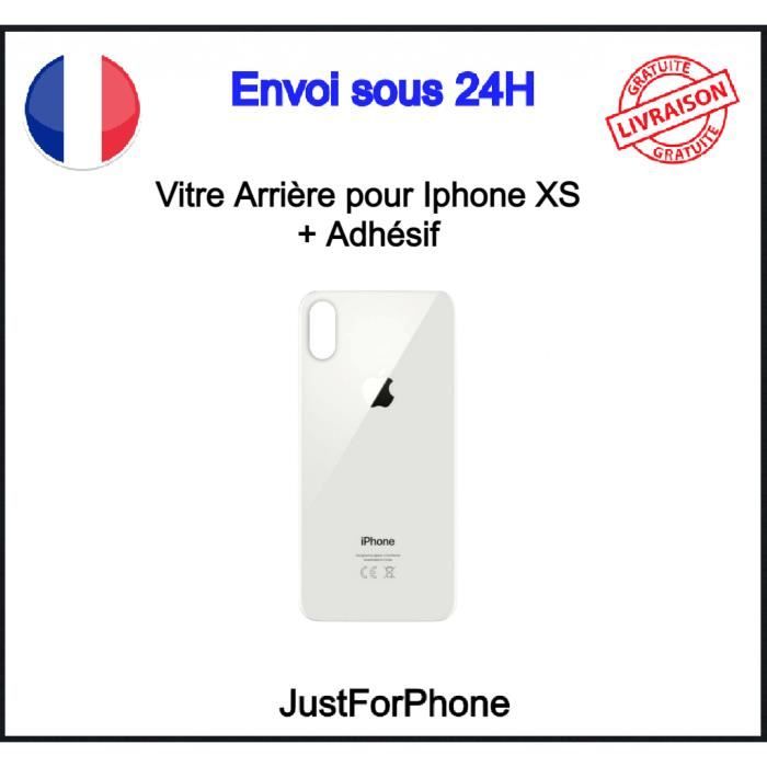 Vitre Arrière - Apple - iPhone XS - Blanc - Adhésif Inclus - Réparation Facile