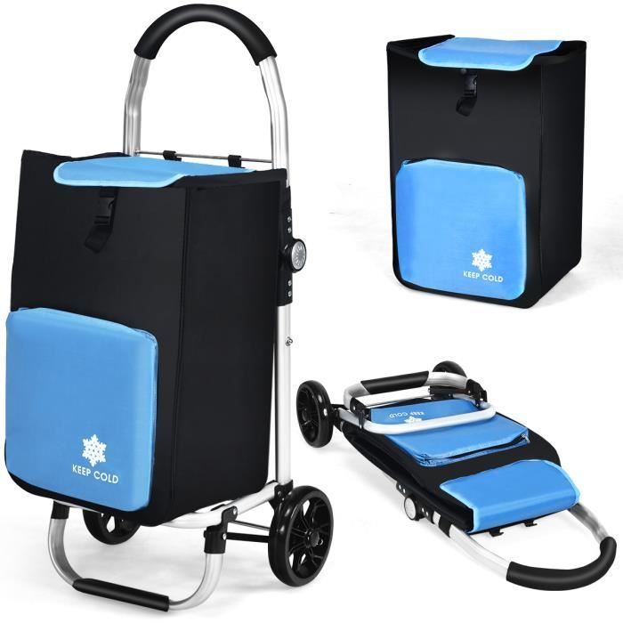 GIANTEX Chariot de Courses Pliable à Roulettes,Cha GIANTEX Chariot de Courses Pliable à Roulettes,Cha