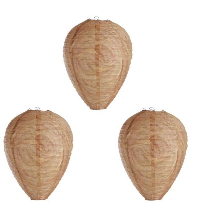 Lot De 3 Nids De Guêpes Leurre – 2 Pièces Chacun, Dissuasif Pour Suspension Extérieure