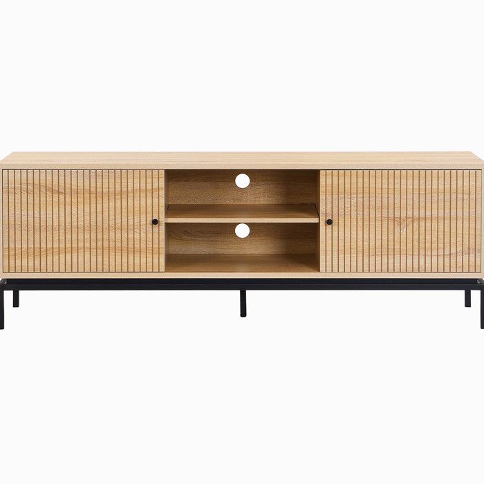 Meuble TV 2 portes effet bois 160 cm - Talia Meuble TV 2 portes effet bois 160 cm - Talia