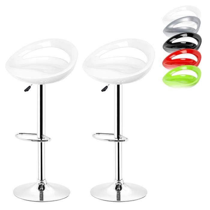 Tabourets de bar BLGUNSAV 2x - HOMEWELL - Blanc - Réglable en hauteur - Style européen