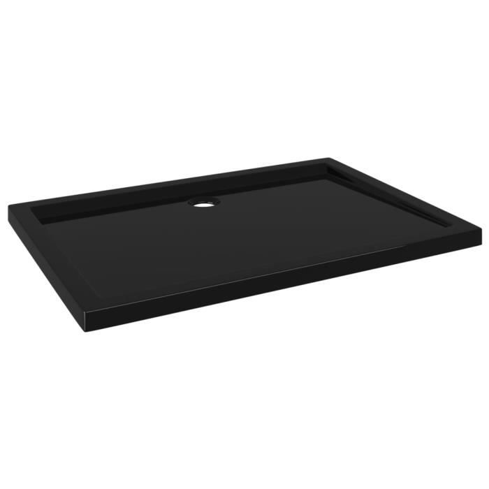 Receveur de douche - KIMISS - 70x100 cm - ABS Noir - Seuil bas - Extra plat