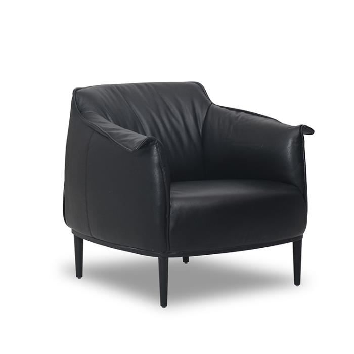 Fauteuil en cuir - LA MAISON DU CANAPÉ - KLUM - Noir - 1 place - Design contemporain Fauteuil en cuir - LA MAISON DU CANAPÉ - KLUM - Noir - 1 place - Design contemporain