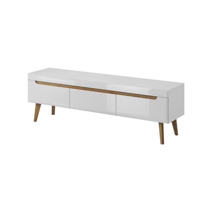 Meuble TV NORDY 160 cm - blanc