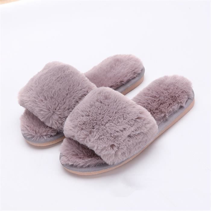 Pantoufles femme fluffy