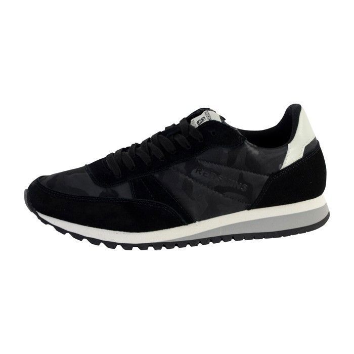 Redskins Baskets Homme - REDSKINS - Isope Noir - Lacets plats - Extérieur textile et cuir - Confort exceptionnel