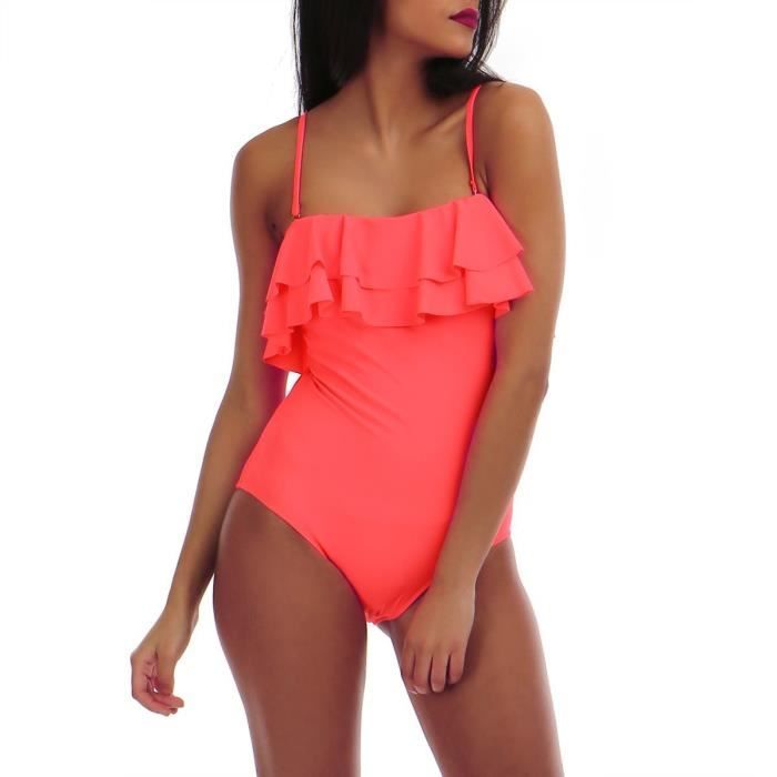 maillot de bain corail fluo