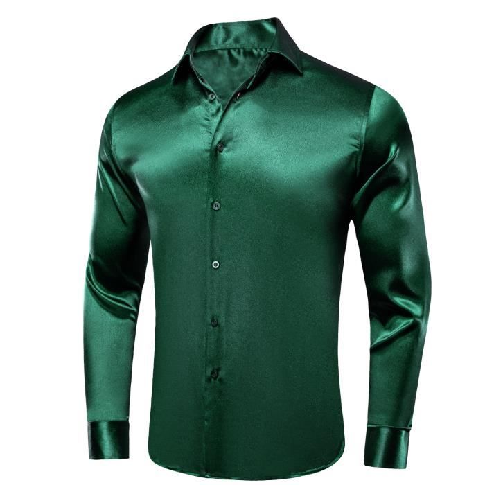 Chemise chemisette Chemise manches longues en Satin pour homme