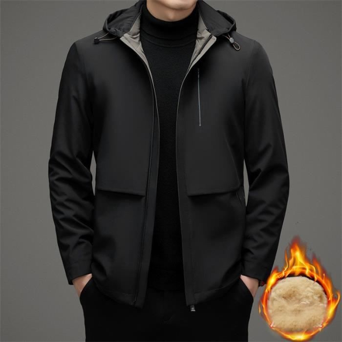 Doudoune Homme A Capuche Couleur Unie L g ret Chaude Hiver