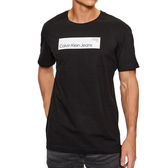 T shirt Noir Homme Calvin Klein Jeans Hyper Real Black Cdiscount