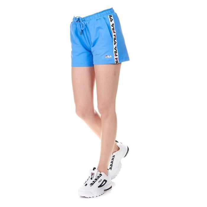 FILA FEMME 687075L89 BLEU CLAIRE COTON SHORTS Bleu - Cdiscount Prêt-à-Porter