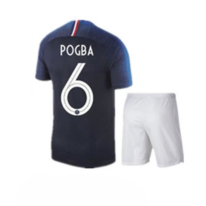 Pogba 6 Maillot Equipe De France 2 étoiles Maillot Et Shorts De Football Adulte Homme Bleu