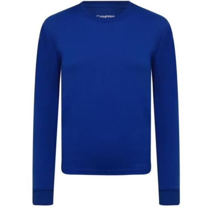 t-shirt thermique enfant - campri - manches longues - bleu - multisport