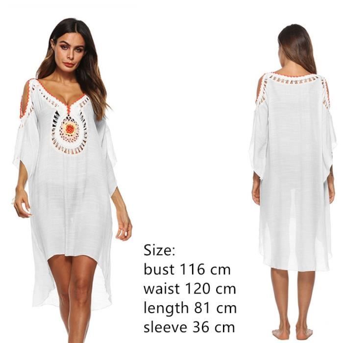 Robe Robe De Plage Blanche Cover Up Ups Paréo Sortie De Plage Costume Pour Femmes Xxl