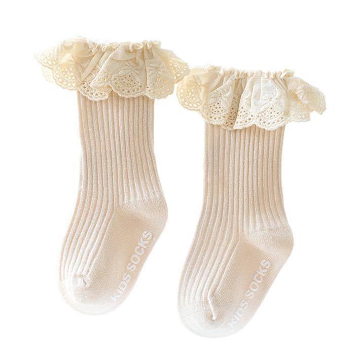 Chaussettes Bebe Fille 1 Paire De Chaussettes De Sol Antiderapantes Pour Bebe Apricot Cdiscount Chaussures