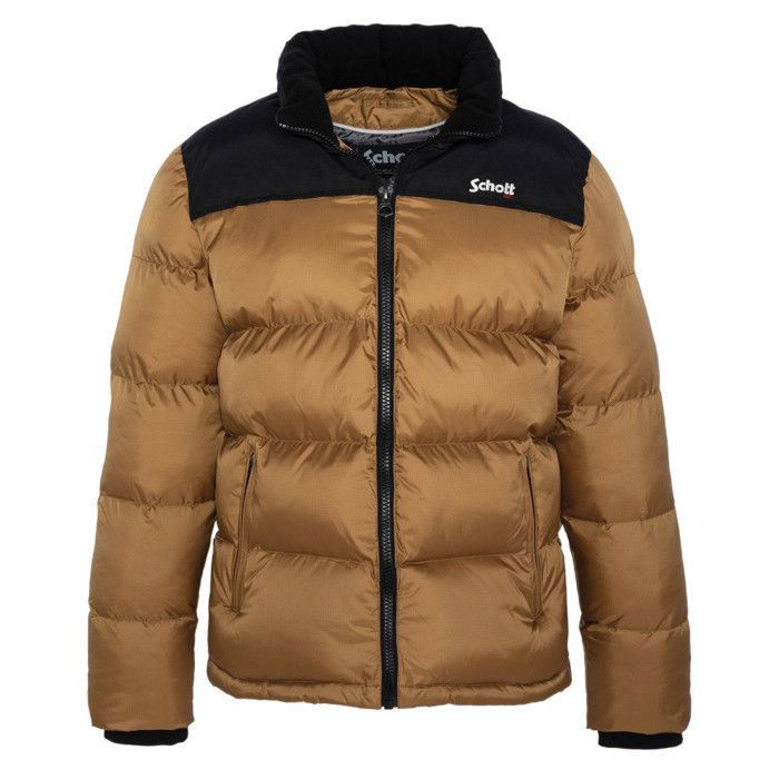 Doudounes schott empiecement et broderie gold L Jaune Cdiscount