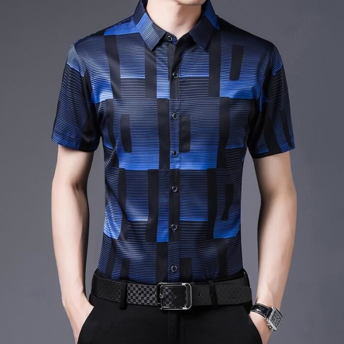 Chemise en soie homme manche sale courte