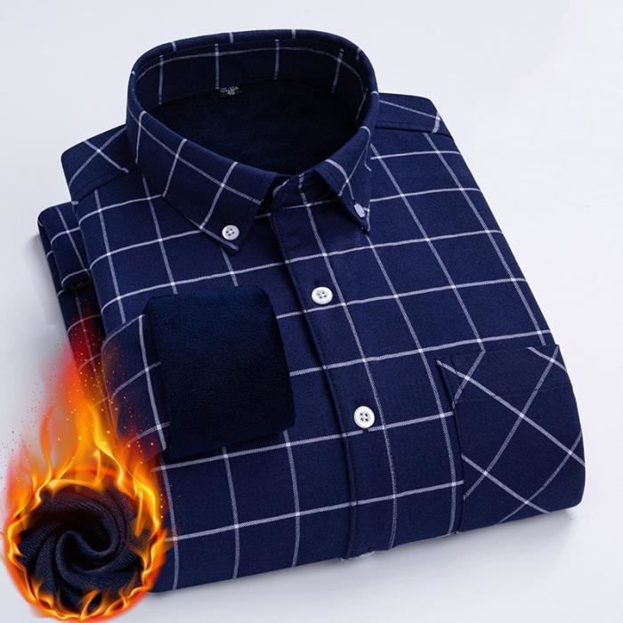 Veste à Carreaux Doublée Polaire Pour Homme – Style Chemise Flanelle Boutonnée – Coupe Régulière, Vert – Pour Toutes Saisons - 2
