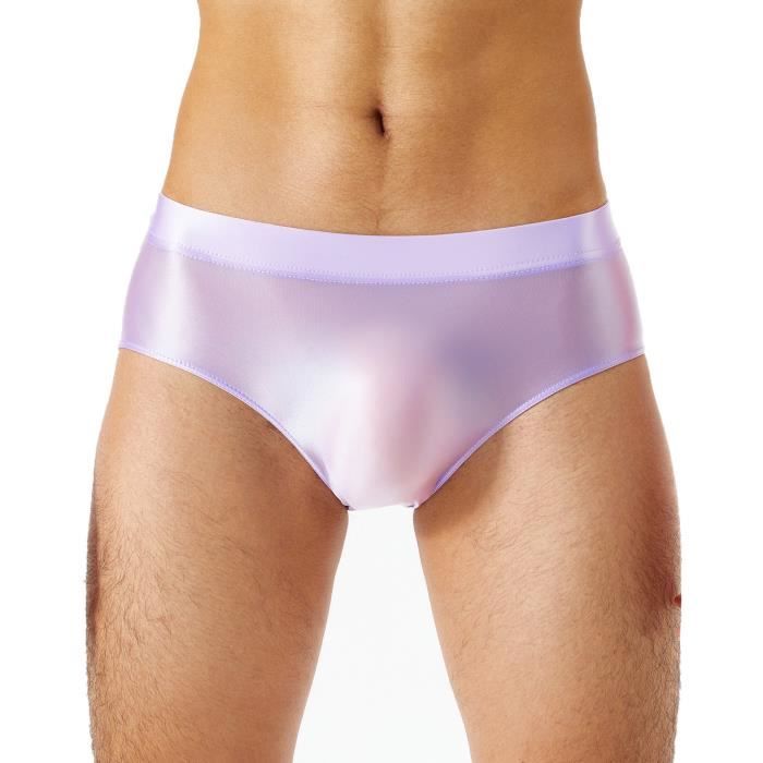 IEFIEL Slip Brillant Homme M tallique Huile Culotte Sexy Sous
