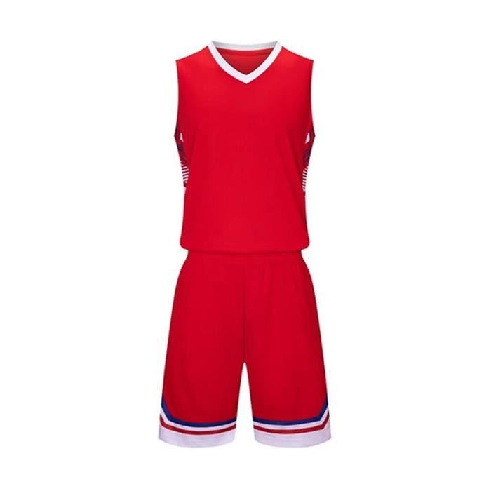 Ensemble Basket Ball Homme Maillot et Short Vetement Sport 2 Pieces Sechage Rapide Rouge Rouge Cdiscount Pret a Porter