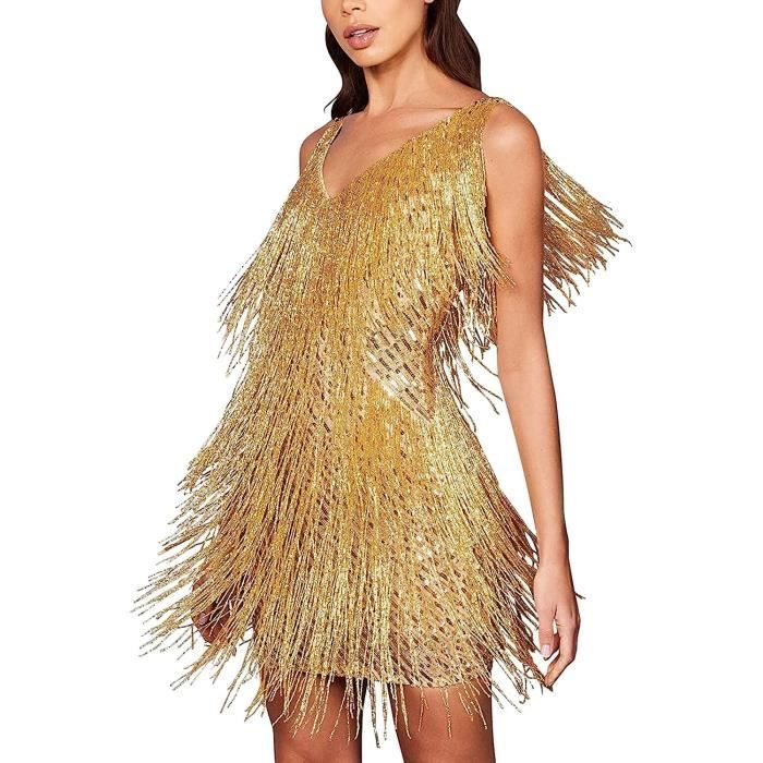 Robe à Paillettes Dorées - Baba Ali