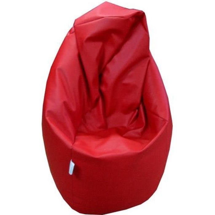 pouf poire pour s'asseoir ou jouer, ultra leger medium point rouge