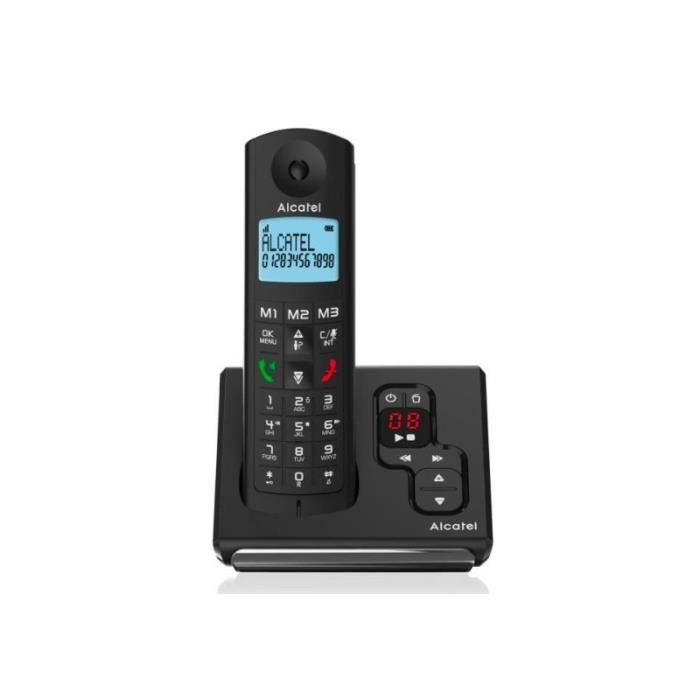 Téléphone Fixe Alcatel Epure Premium - Design Vintage Avec Répondeur | Affichage Intelligent, Mains Libres | Noir