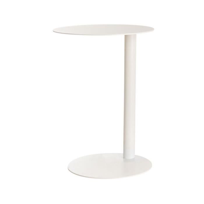 table d'appoint easydesk métal. diamètre 40 cm - blanc