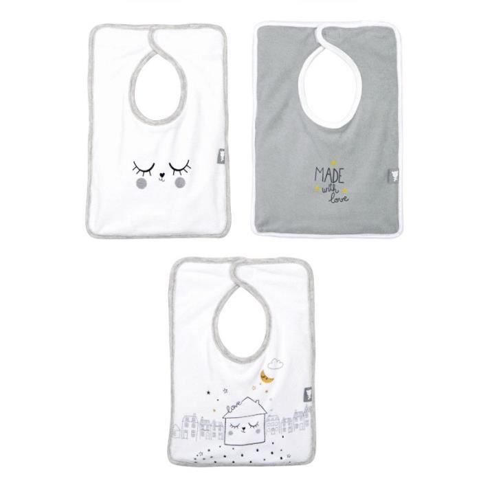 Lot De 3 Bavoirs Bebe Mixte With Love Cdiscount Pret A Porter