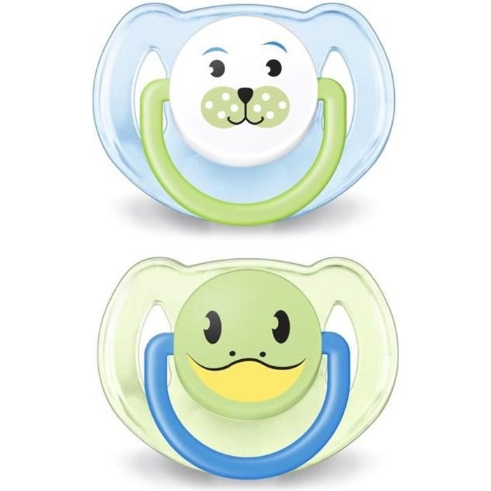 Philips Avent SCF176//22 Set de 2 Sucettes Nuit 6-18 Mois Mod/èle Gar/çon