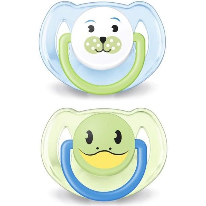 Philips Avent - Lot de 2 sucettes animal 6-18 mois, Livraison