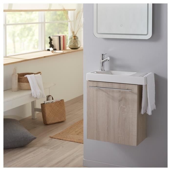Pack Lave Mains Chene Blanchi Caledonia Avec Lave Mains Porte