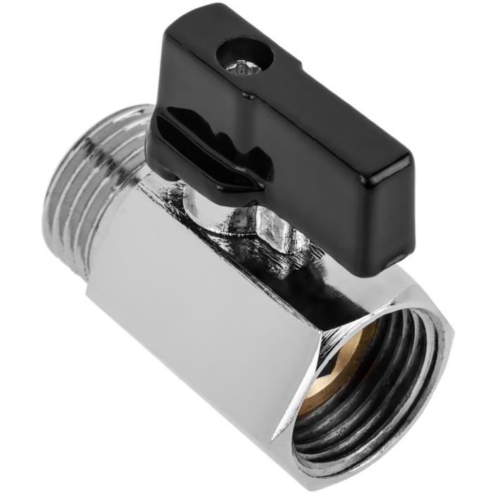 Vanne à Bille 1/2" ZencQ - Laiton Nickelé PN10 - Filetage Mâle/Femelle - Pour Eau Chaude Et Froide