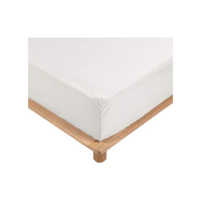 Draps Housse - PROMO LINGE - LIA - Percale de Coton 78fils - 190x140cm - Blanc