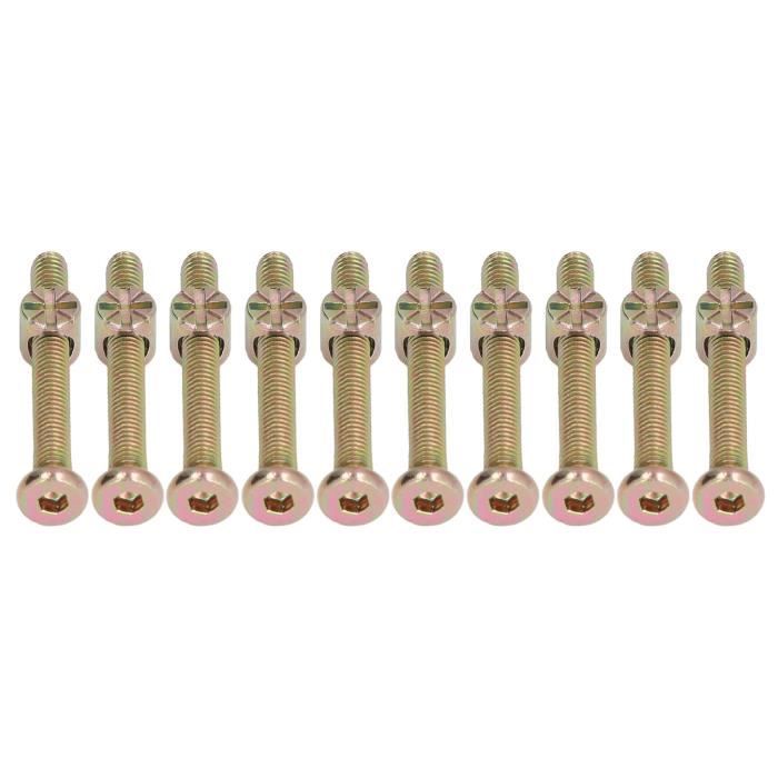 Sonew Vis De Lit De Bebe 10 Ensembles De Vis Pour Lit De Bebe M6 En Acier Inoxydable Galvanise Vis A Tete Cylindrique A Six Cdiscount Bricolage
