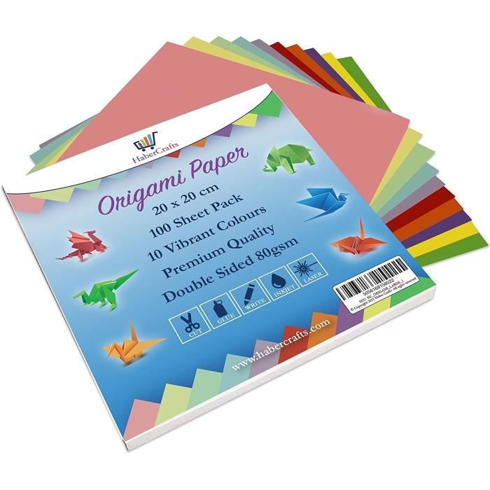 Lot de 100 feuilles de papier pour origami japonais traditionnel