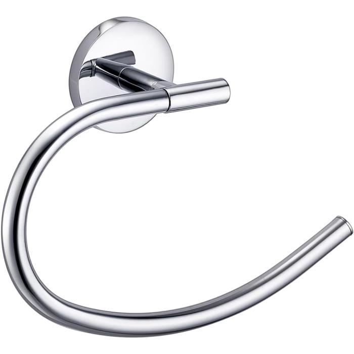Porte Serviette Inox Mural Anneau Porte-Serviettes Acier Inoxydable - Montage Murale, Diamètre 13.5cm, Argent Pour Salle De Bain/Cuisine Anneau Serviette Salle Bain