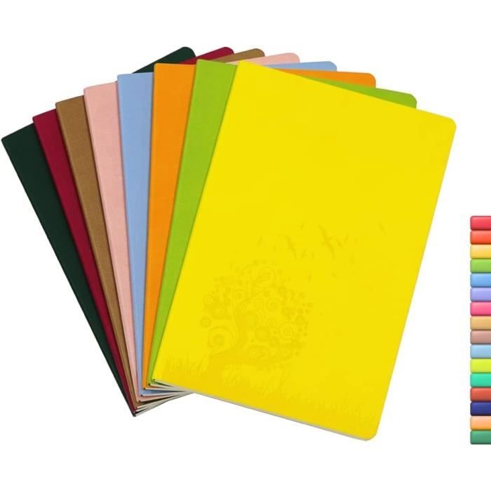 Carnets A5 SINOBAND - Lot De 4, Cuir PU, Papier 80g 128 Pages - Ligné, Couleurs Aléatoires - Cadeau Bureau