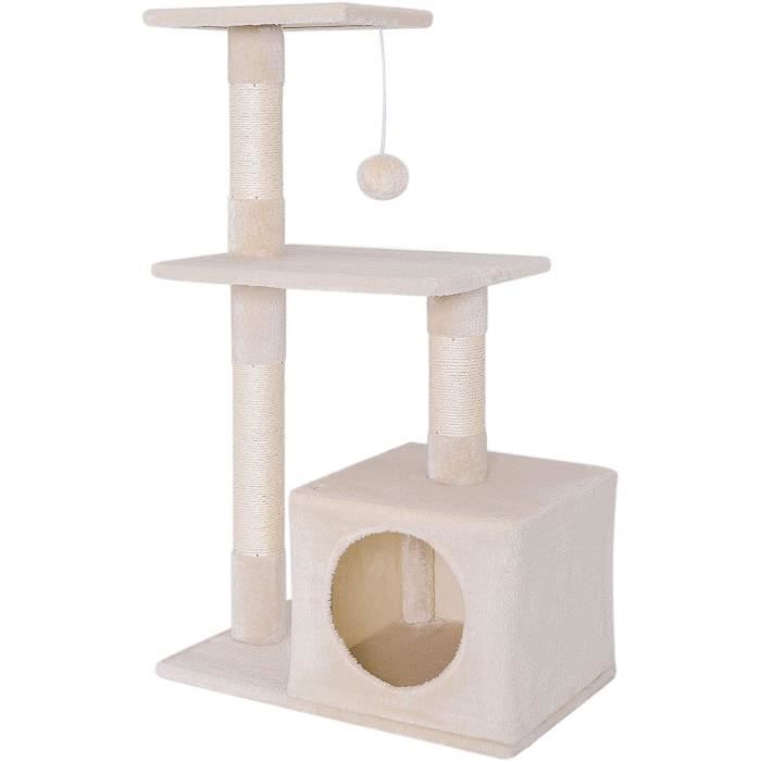 Meilleurs prix pour lionto Arbre à Chat Arbre à Grimper Griffoir pour Chat Hauteur 85 cm, Beige133