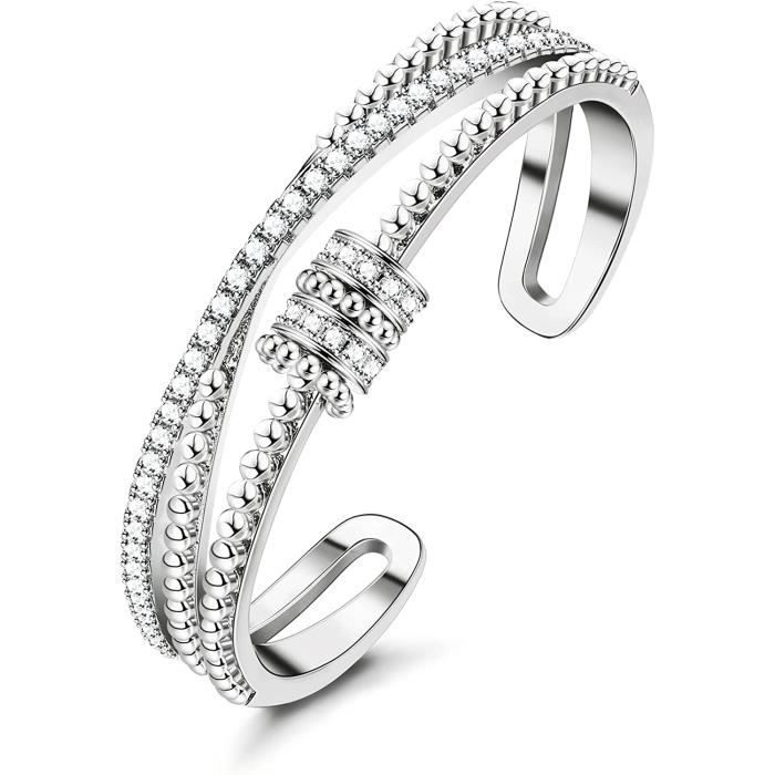 4 Pièces Bracelets Jonc Homme Femme Acier Inoxydable - Style Vintage Argent Empilables