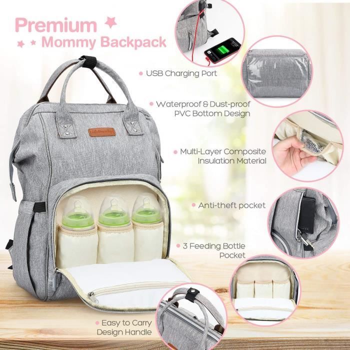 Sac a Dos a Langer Bebe Sac a Dos de Maman Sacs a Dos a Langer de Grande Capacite SWAREY Cdiscount Puericulture Eveil bebe