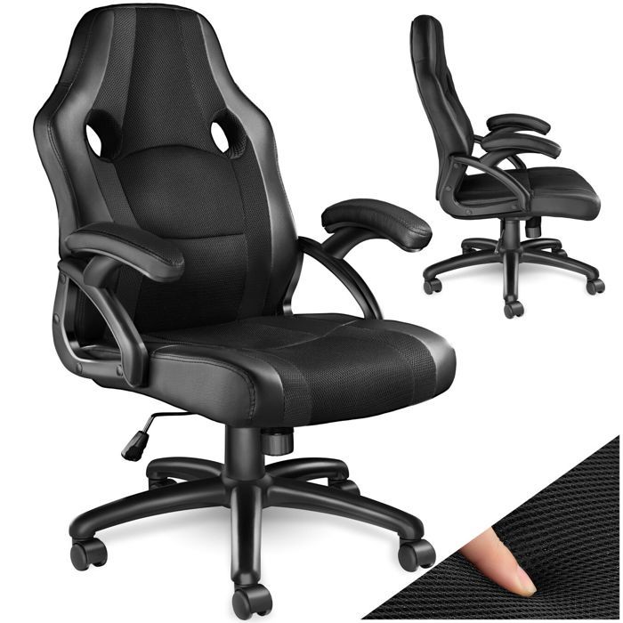 Chaise de bureau TECTAKE Fauteuil de direction gamer BENNY