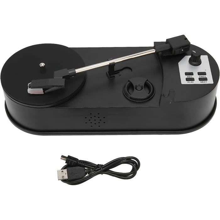 Convertisseur Platine Vinyle Portable SODIAL - 33/45 Tours - USB - Noir - Neuf