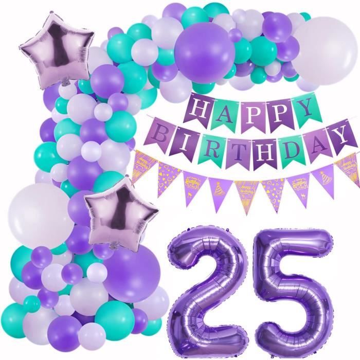 Ballons D'anniversaire - 25 Ans Et Joyeux Anniversaire 24x Pièces Noir/or