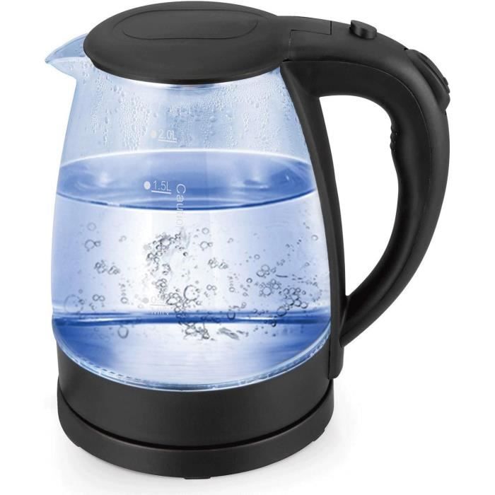 Bouilloire Électrique Lehmann 2L Verre - 2200W Avec Éclairage LED