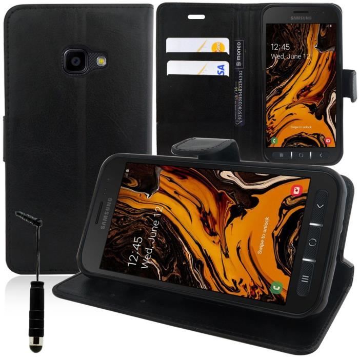 Pour Samsung Galaxy Xcover 4s Sm G398f 5 0 Etui Portefeuille Support Video Cuir Pu Mini Stylet Noir Achat Housse Etui Pas Cher Avis Et Meilleur Prix Cdiscount