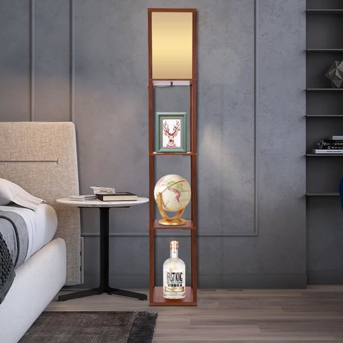 HOMCOM Lampadaire sur Pied Lampe Salon Décoration Lin Métal 47 x